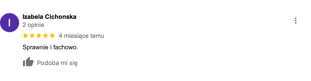 pozytywny komentarz wystawiony przez klineta nr 4